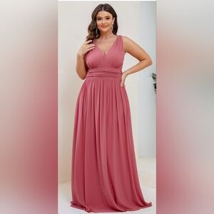 Ever Pretty Mauve V-Neck Maxi Dress